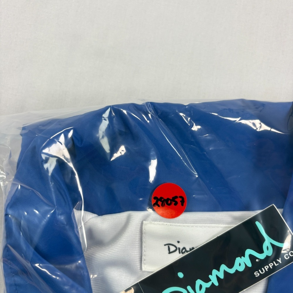 Diamond Supply Co Jacket Mens Medium Blue Bomber Snap Up Skater NEW‎ - Picture 9 of 9